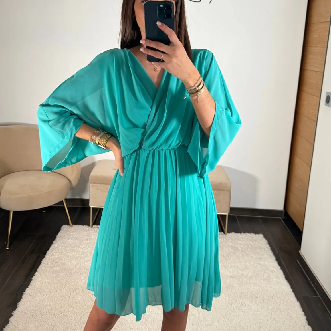 ROBE COURTE TURQUOISE ASTRID