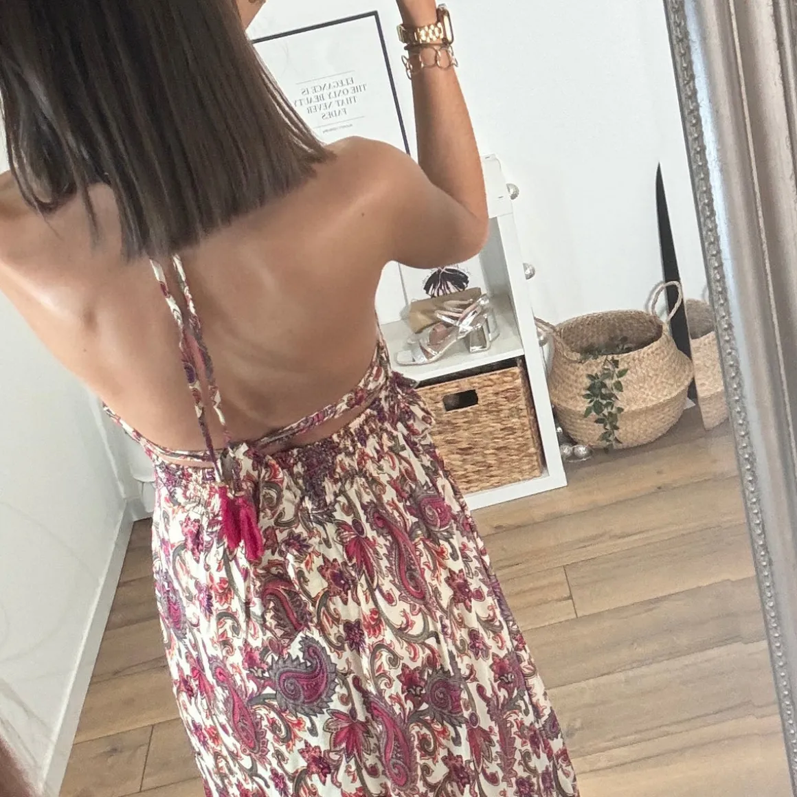 ROBE DOS NU IMPRIME ROSE MAEVA
