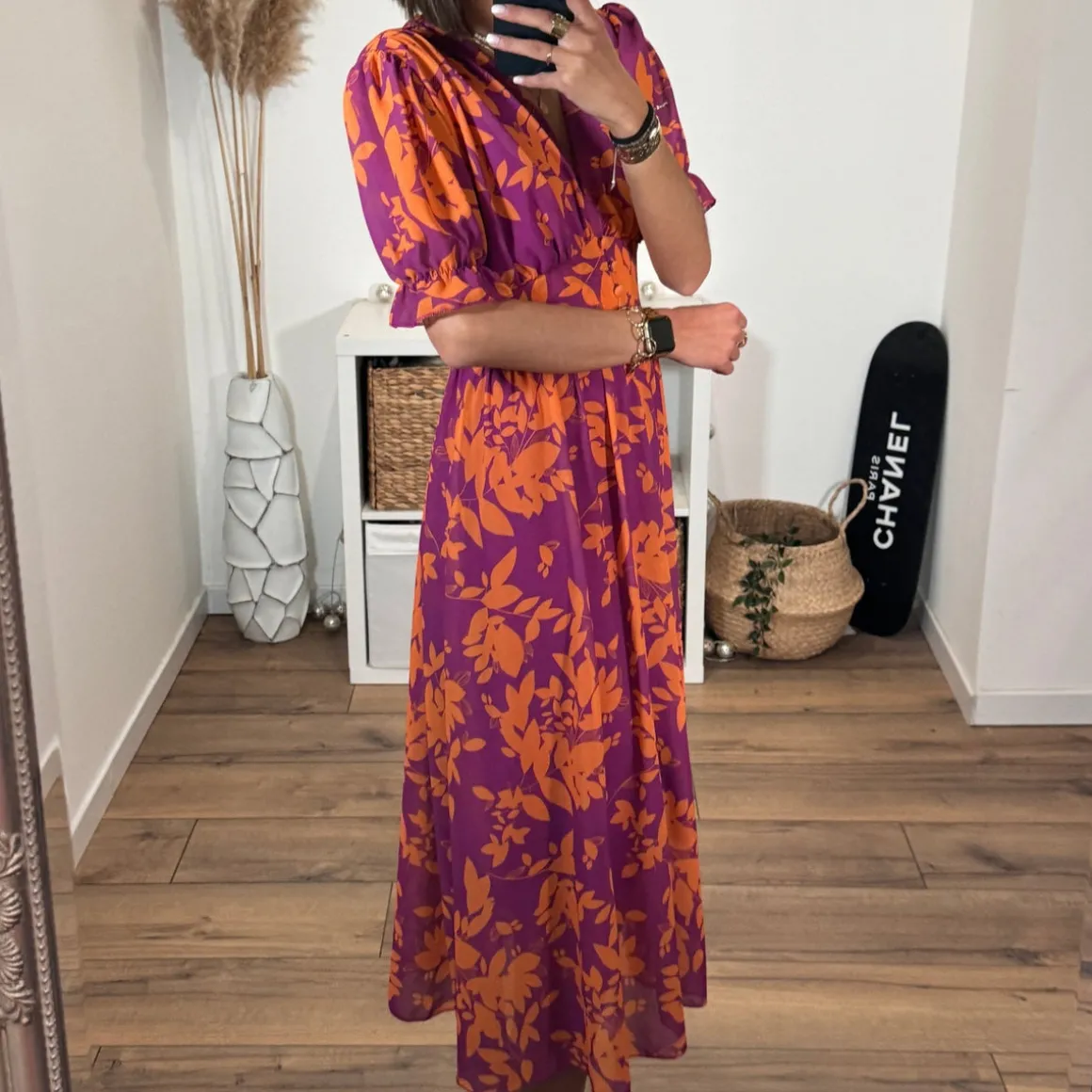 robe_fleurie_orange_et_ma_3.webp ROBE FLEURIE ORANGE ET MAUVE ELOISE
