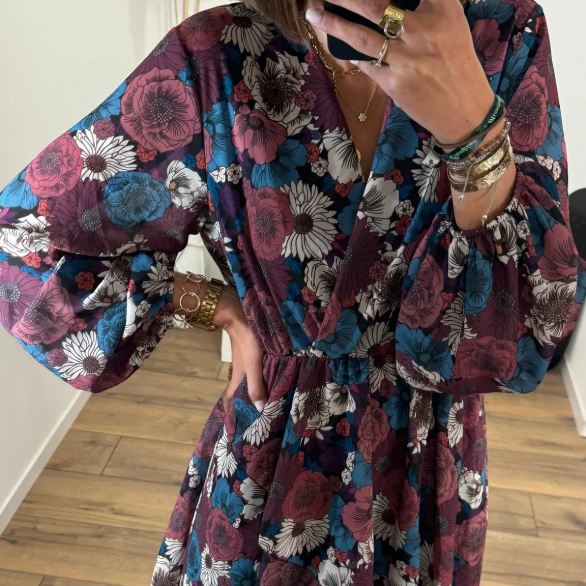 ROBE FLEURIE PRUNE AMBER
