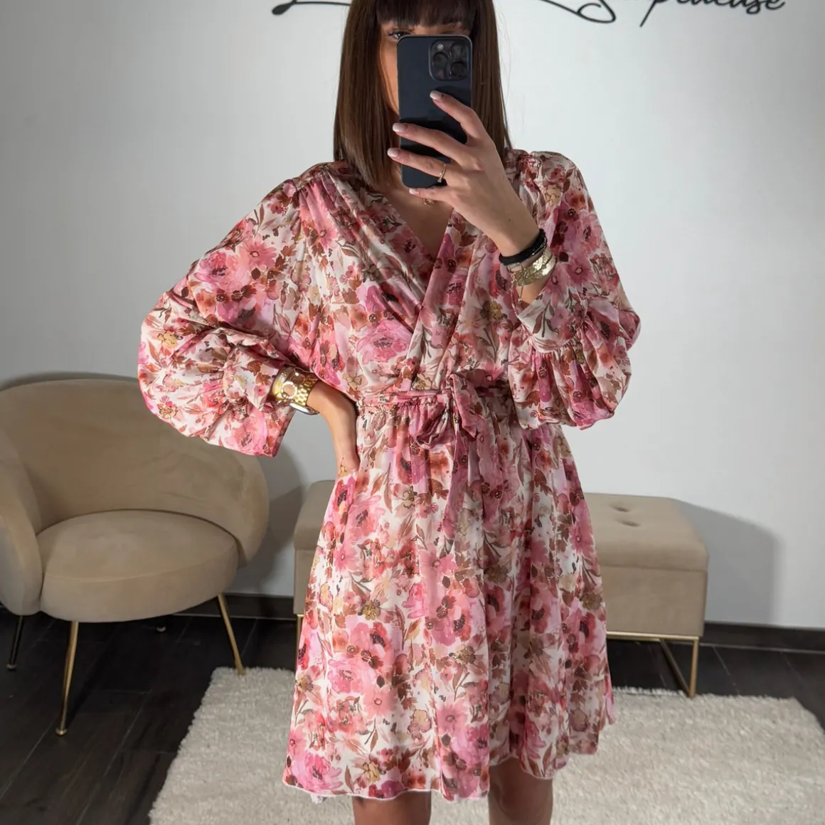 ROBE FLEURIE ROSE ANDREA