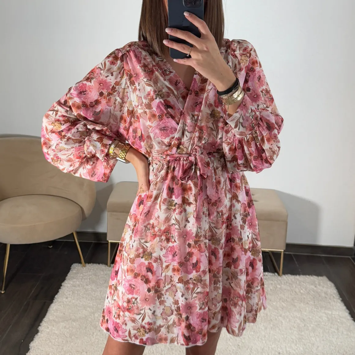 ROBE FLEURIE ROSE ANDREA