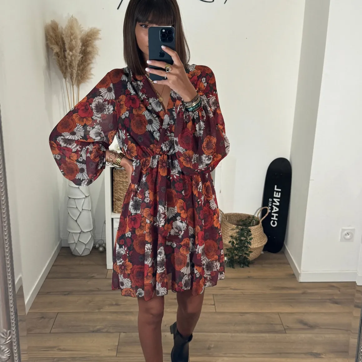 ROBE FLEURIE TERRACOTTA AMBER