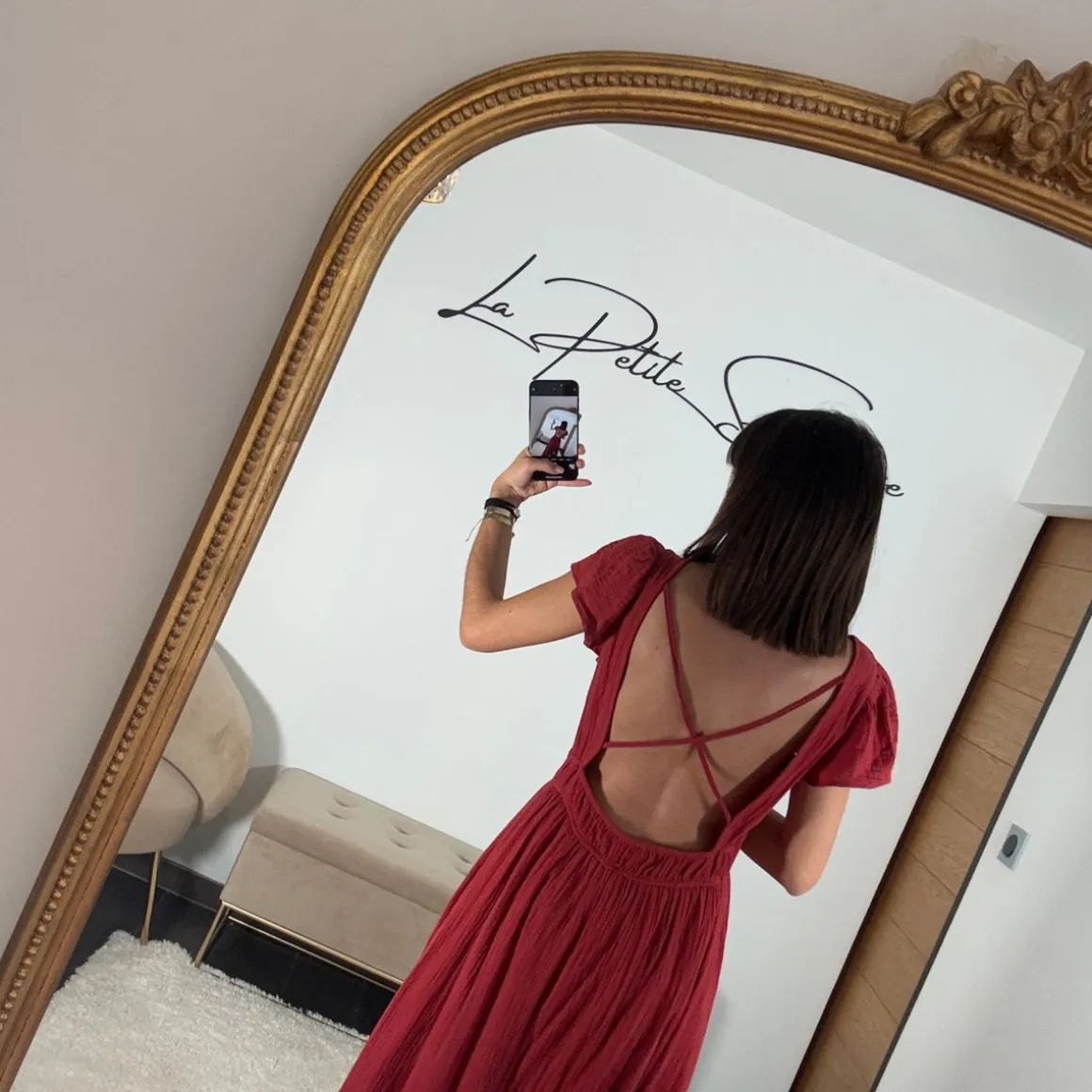 ROBE GAZE DE COTON TERRACOTTA ROXANE
