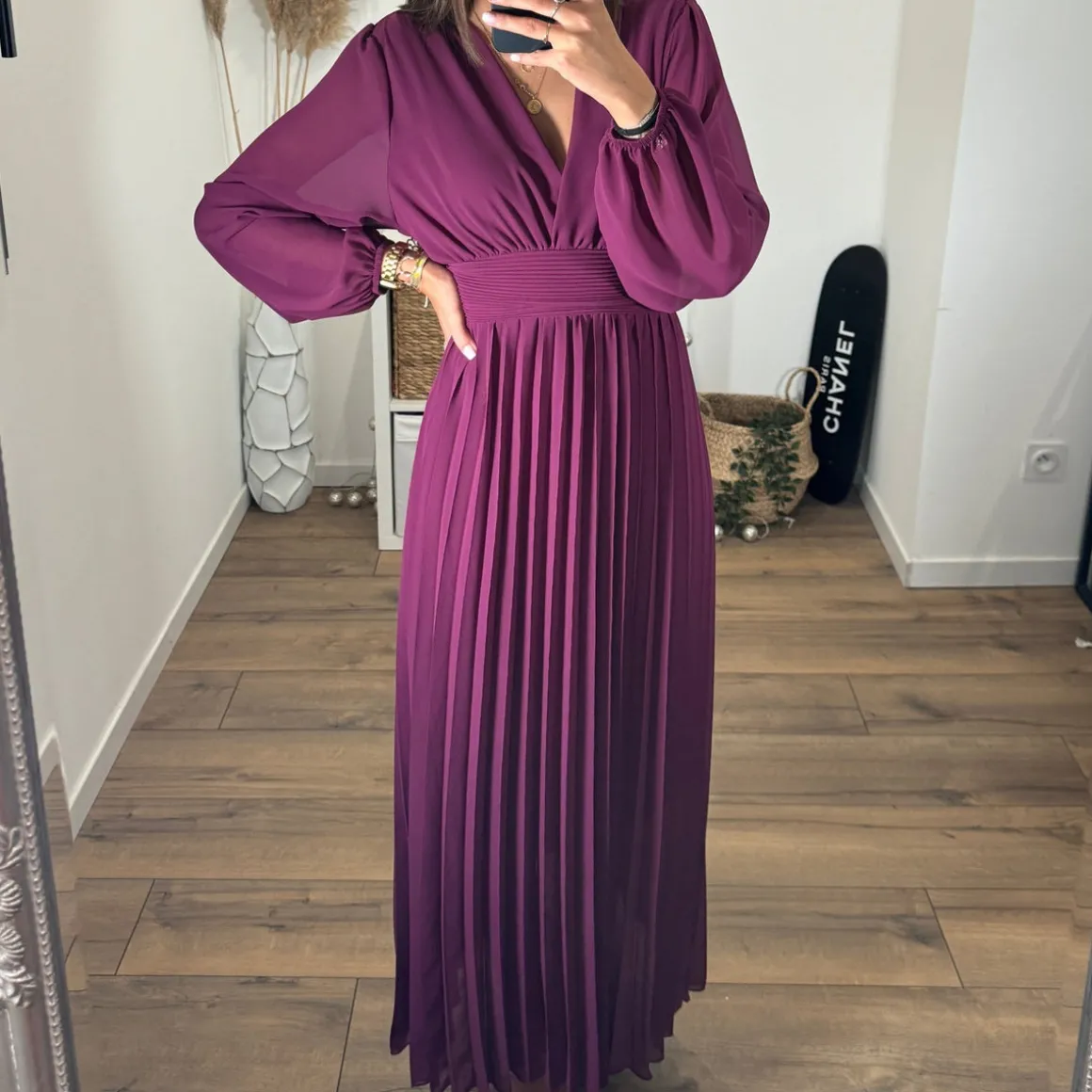 ROBE LONGUE MAUVE KARENA