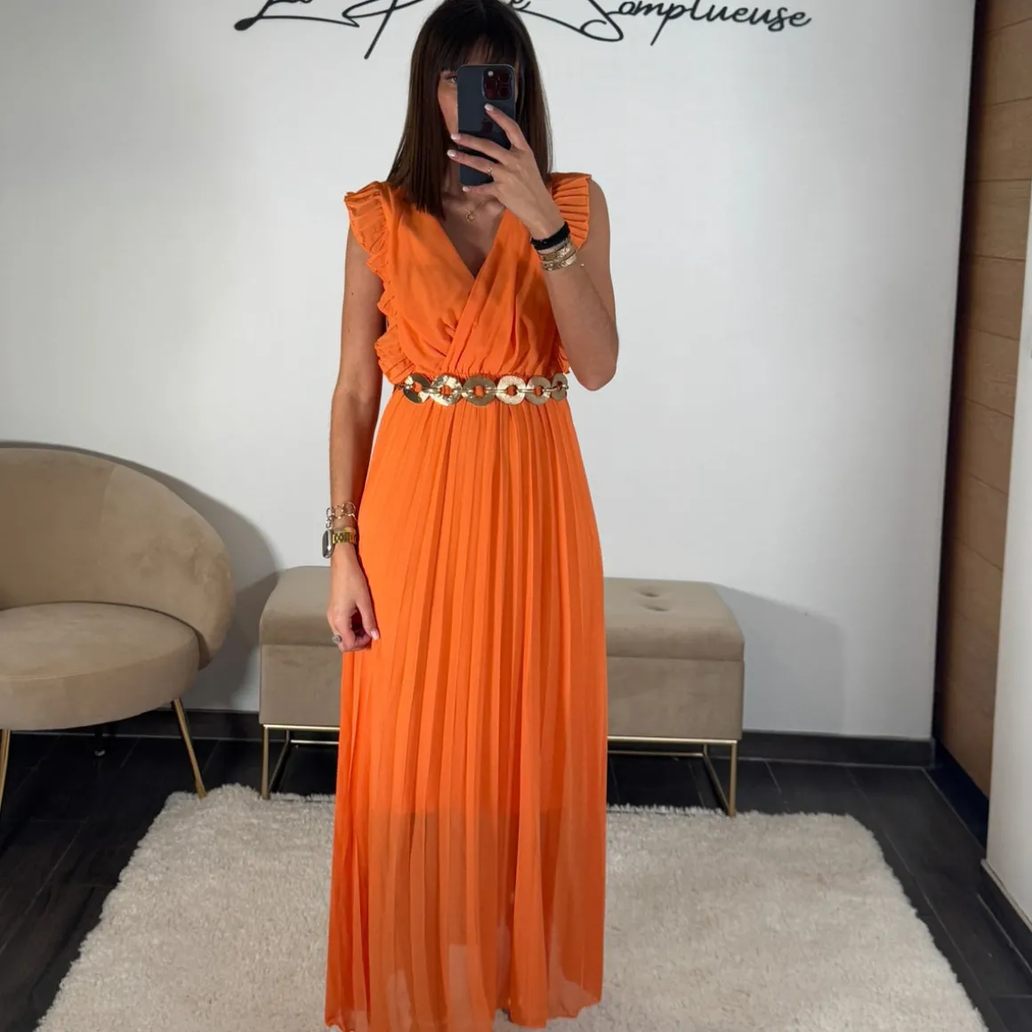 ROBE LONGUE ORANGE GABRIELLE
