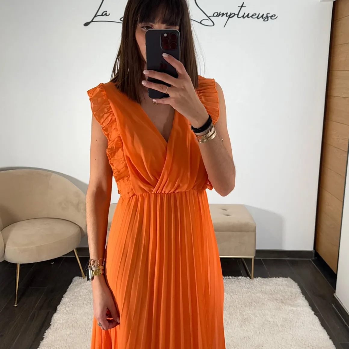 ROBE LONGUE ORANGE GABRIELLE