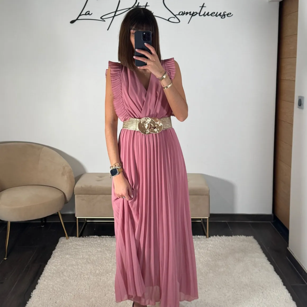ROBE LONGUE ROSE BLUCH GABRIELLE