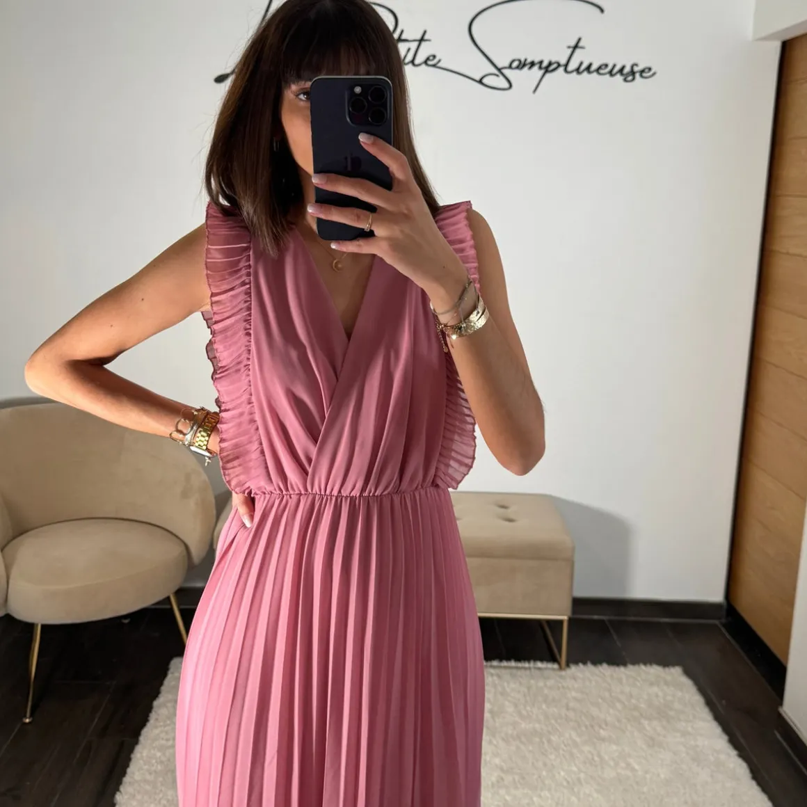 ROBE LONGUE ROSE BLUCH GABRIELLE