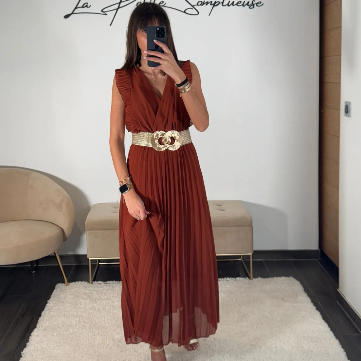 ROBE LONGUE TERRACOTTA GABRIELLE