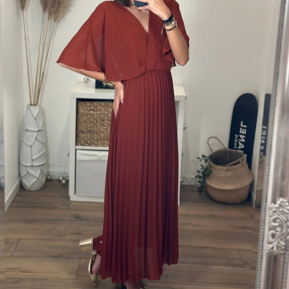 ROBE LONGUE TERRACOTTA JULIA