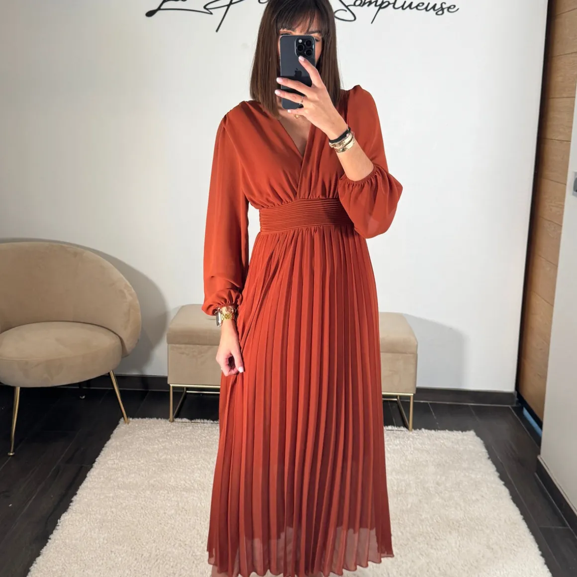 ROBE LONGUE TERRACOTTA KARENA