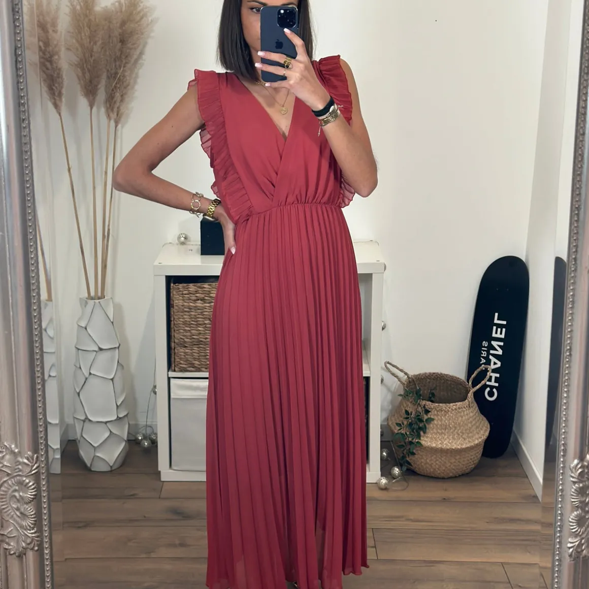ROBE LONGUE TERRACOTTA/VIEUX ROSE GABRIELLE