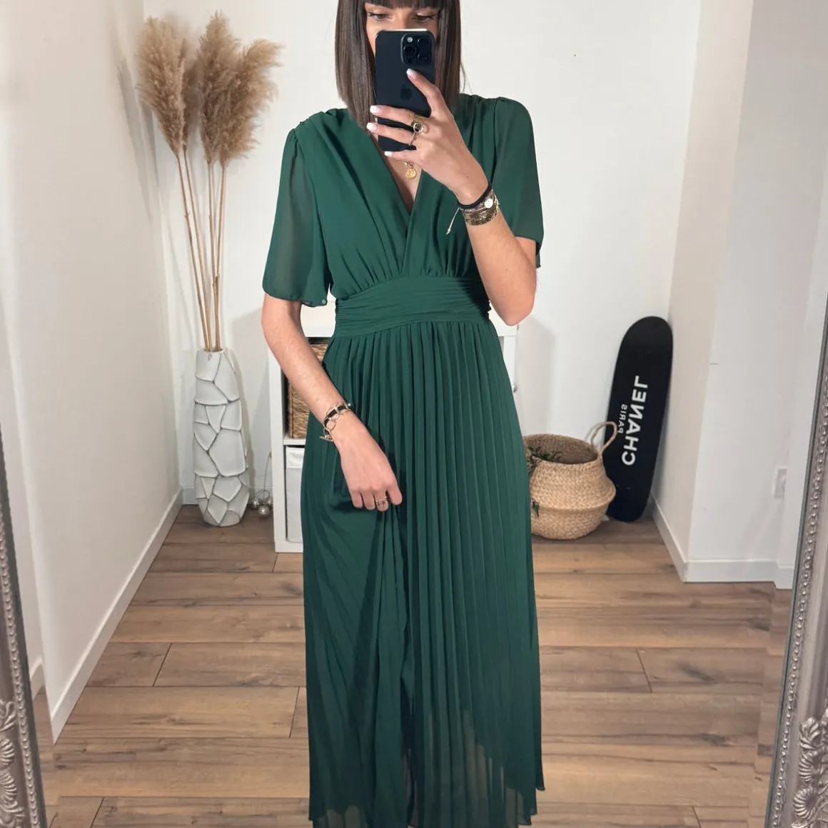 ROBE LONGUE VERT SAPIN KARENE