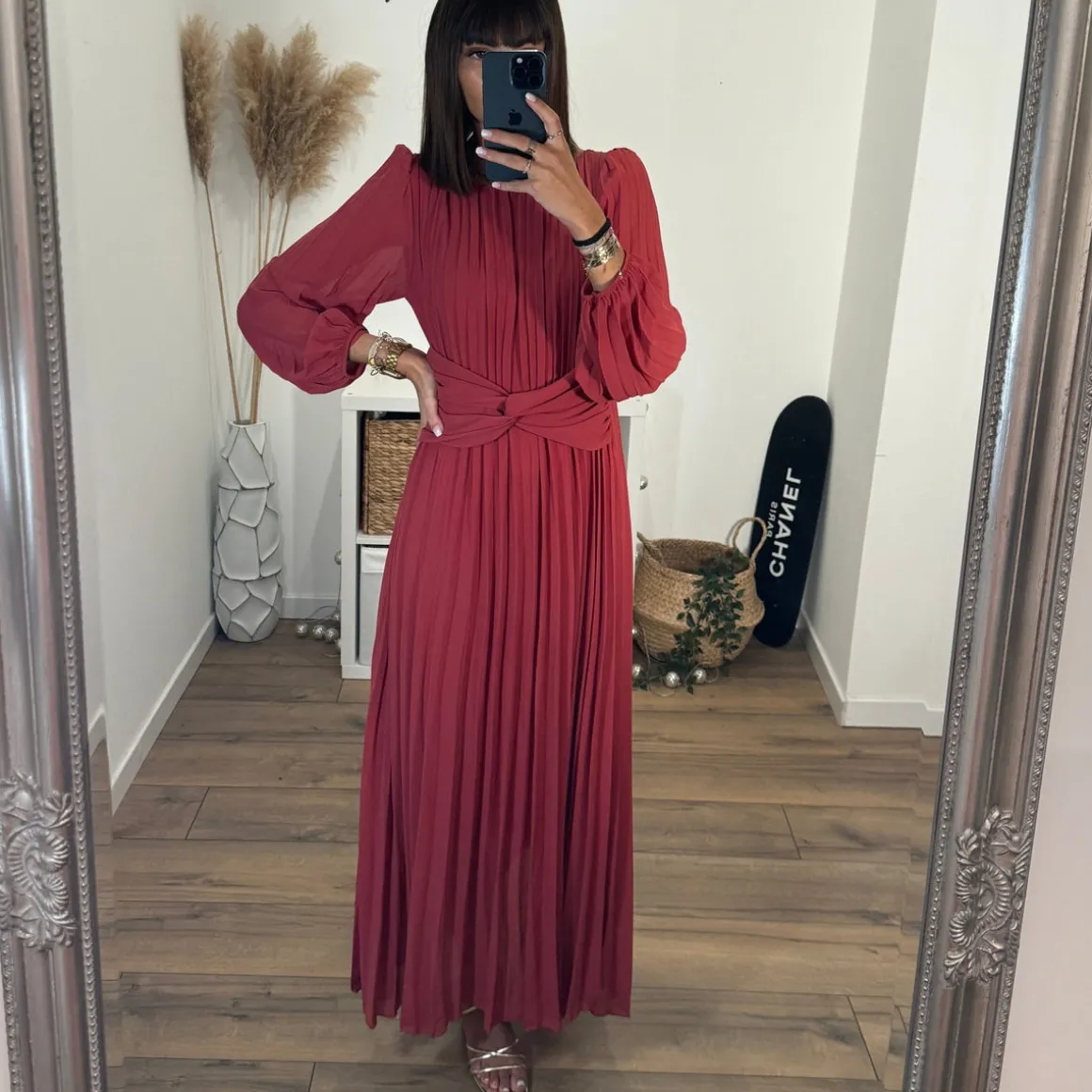 ROBE LONGUE VIEUX ROSE EMMA