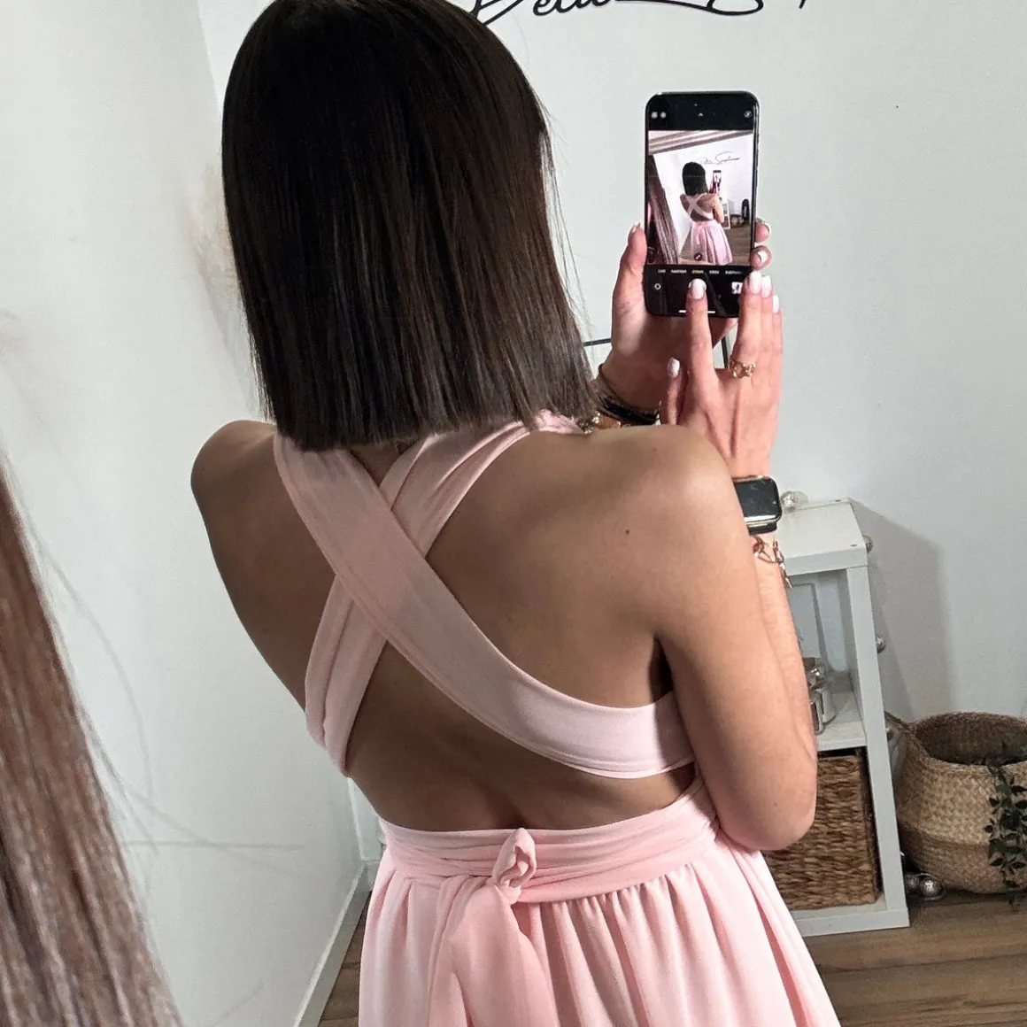 ROBE MULTIPOSITION COURTE ROSE ATHENA