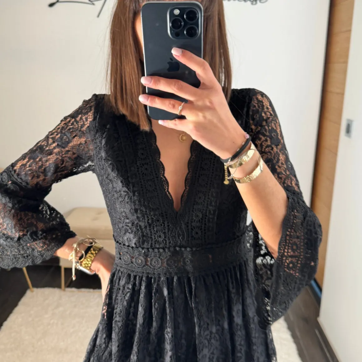 ROBE NOIRE DENTELLE LISON