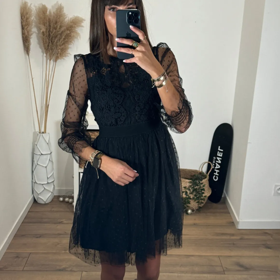 ROBE NOIRE EN TULLE JOYCE