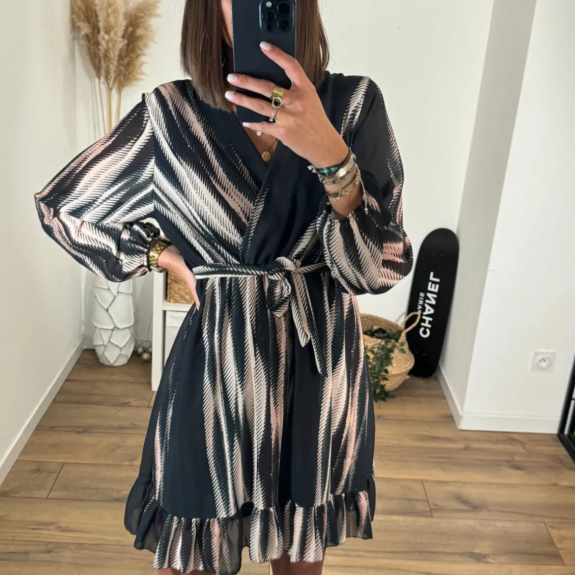 ROBE NOIRE ET BEIGE LISA