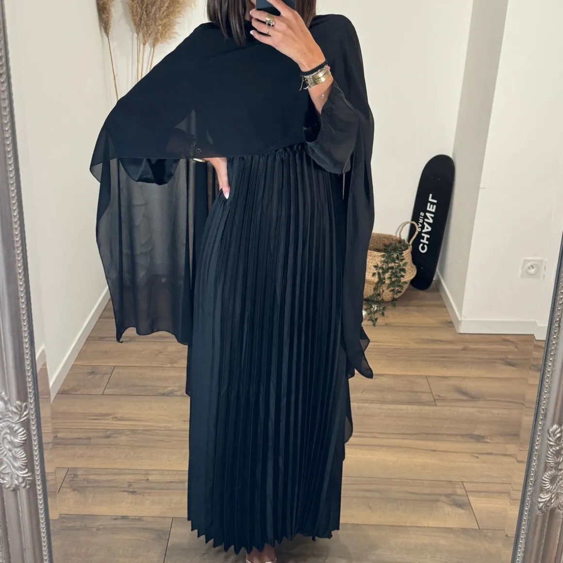 ROBE NOIRE SATINE CORALINE