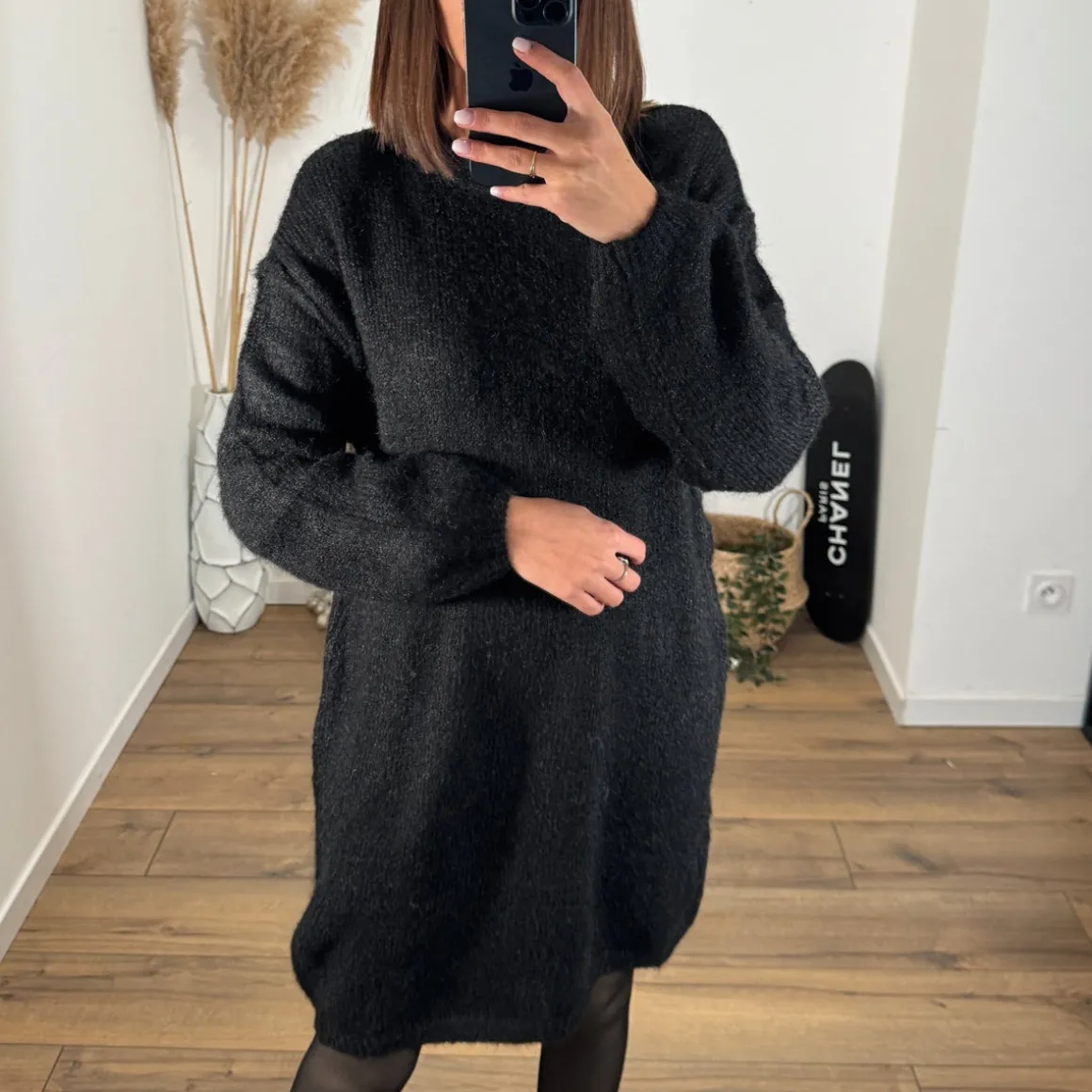 ROBE PULL NOIRE ADELINE