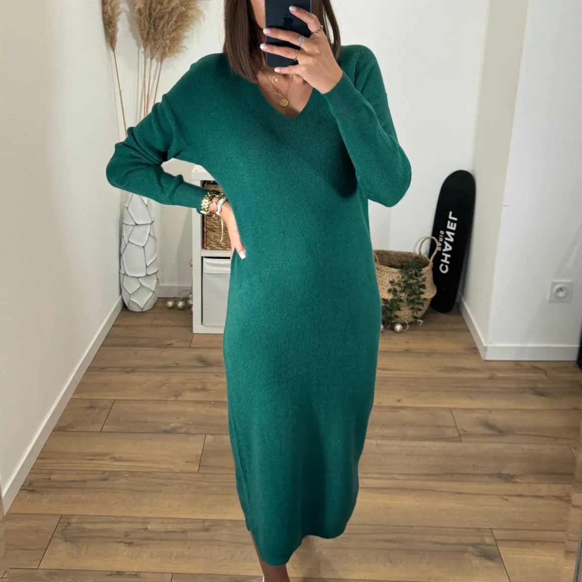 ROBE PULL VERT SAPIN ANNA