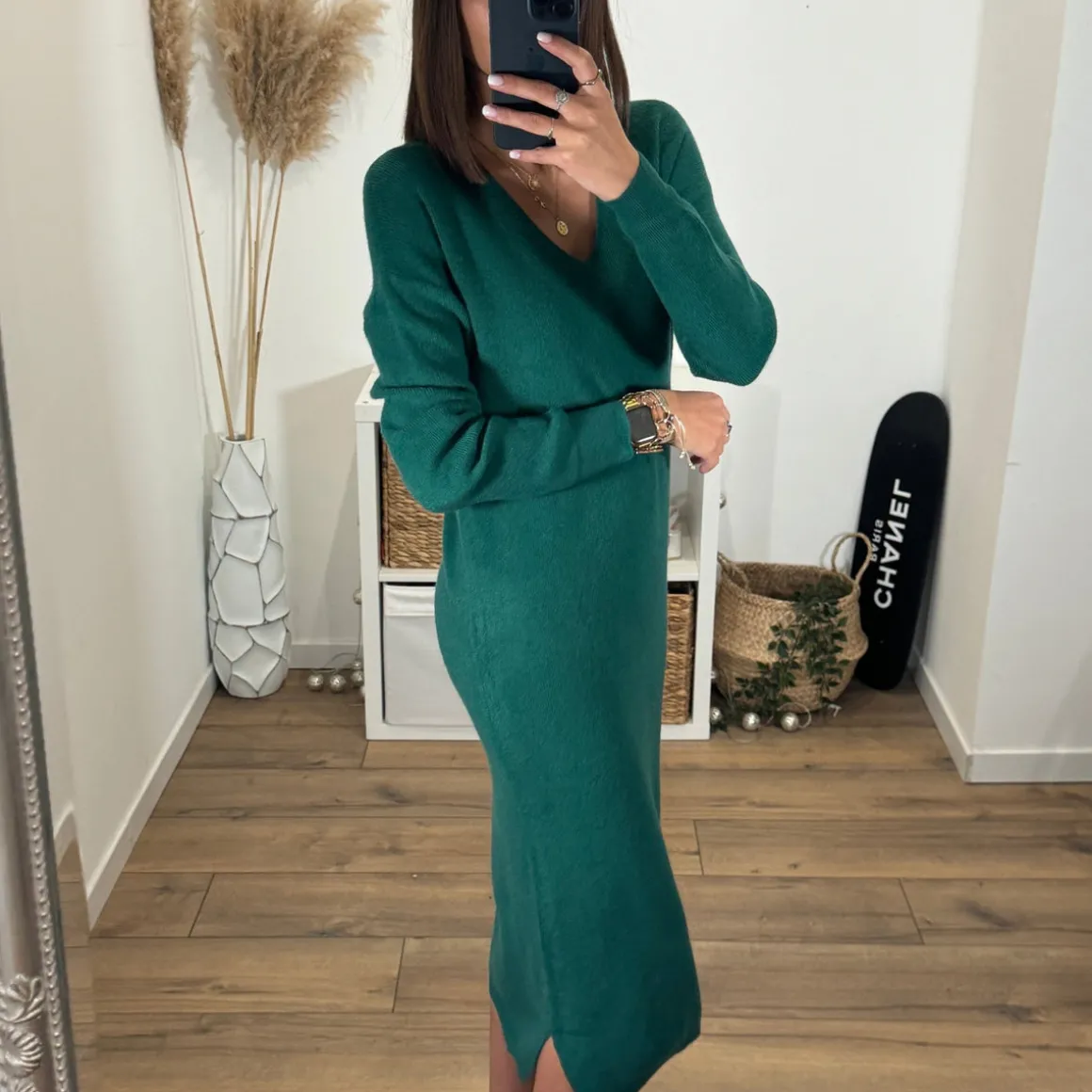 ROBE PULL VERT SAPIN ANNA