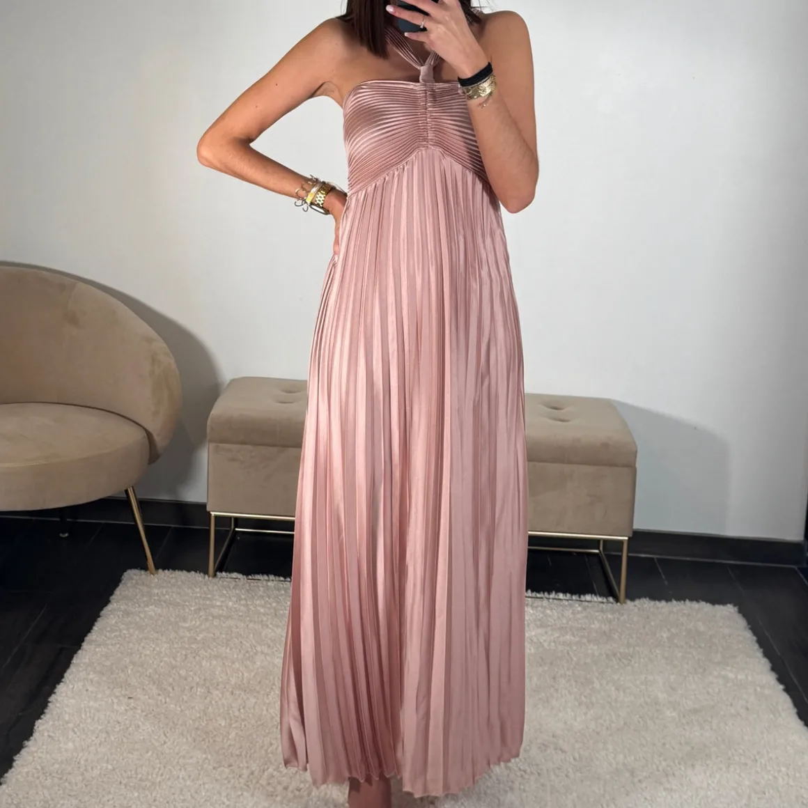 ROBE SATIN ROSE GLORIA