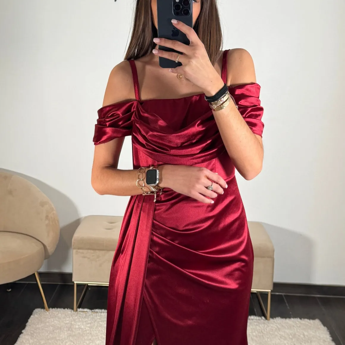 ROBE SATINÉE TERRACOTTA MARIA