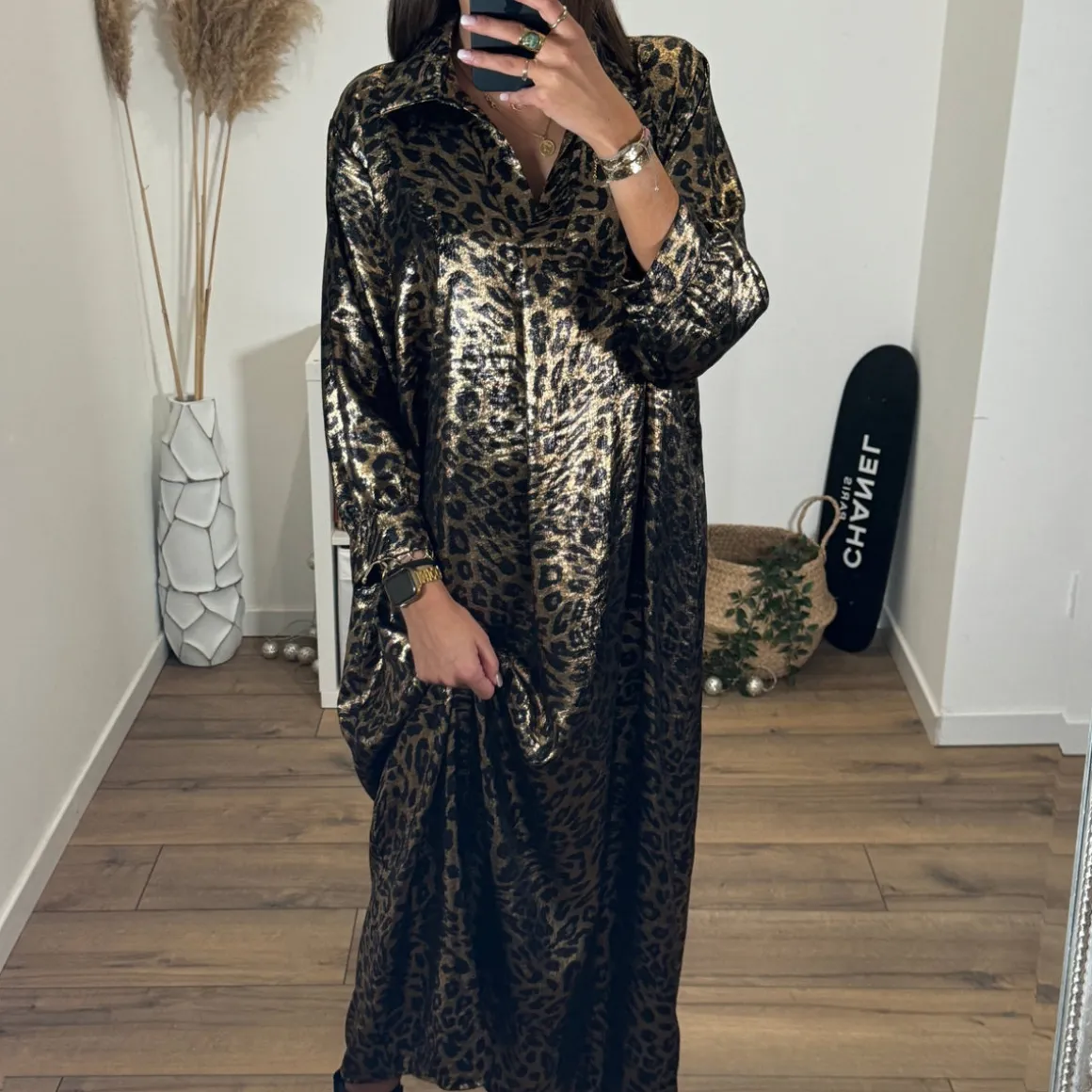 ROBE SHINY LEOPARD