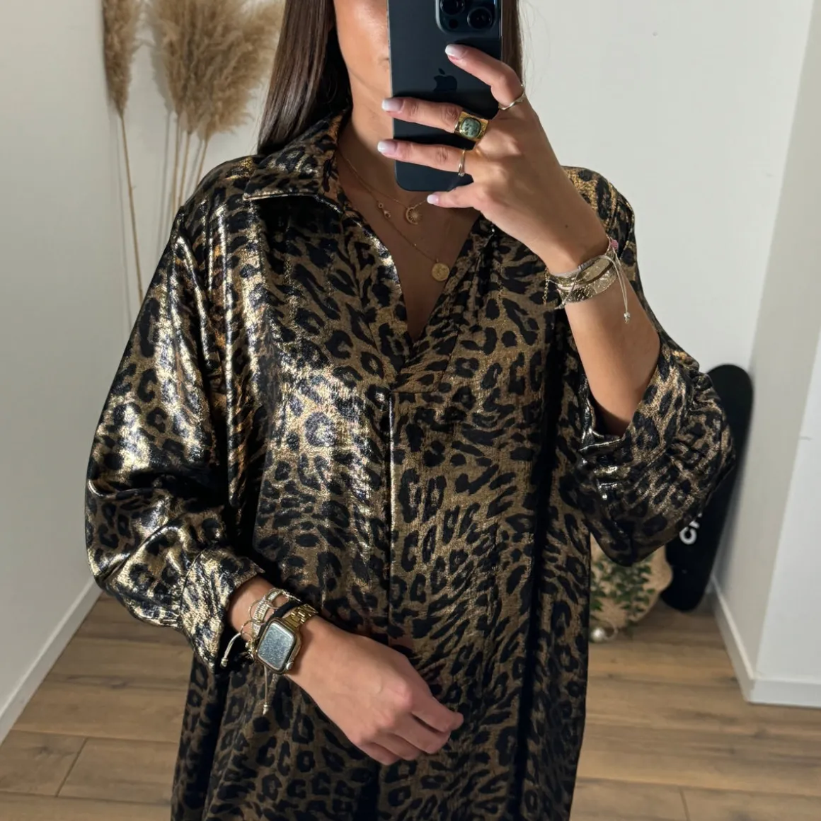 ROBE SHINY LEOPARD