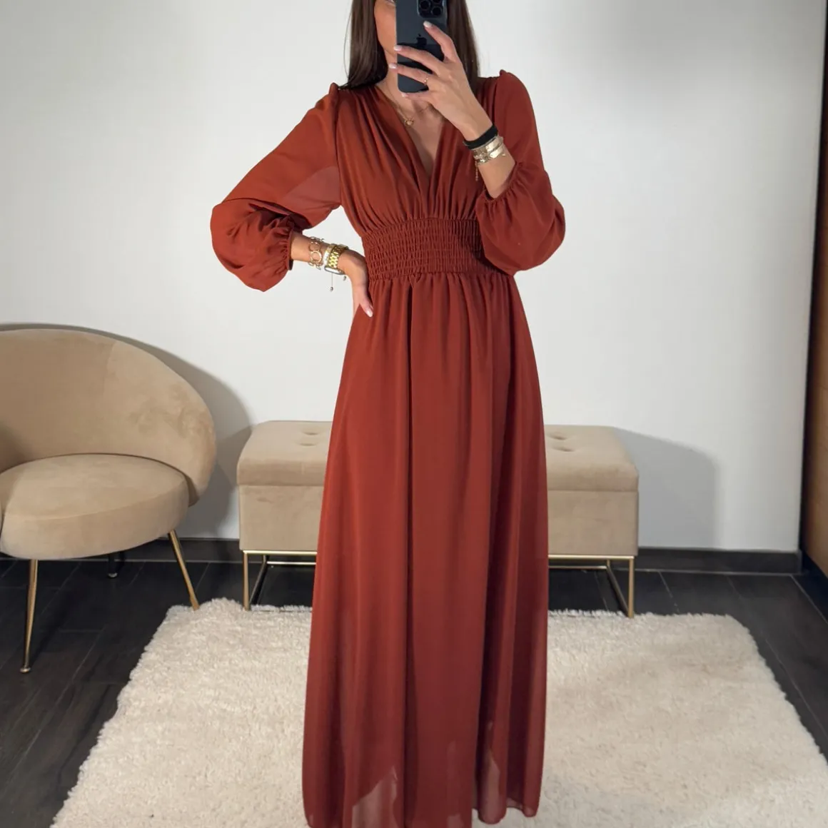 ROBE TERRACOTTA FLUIDE MARTA