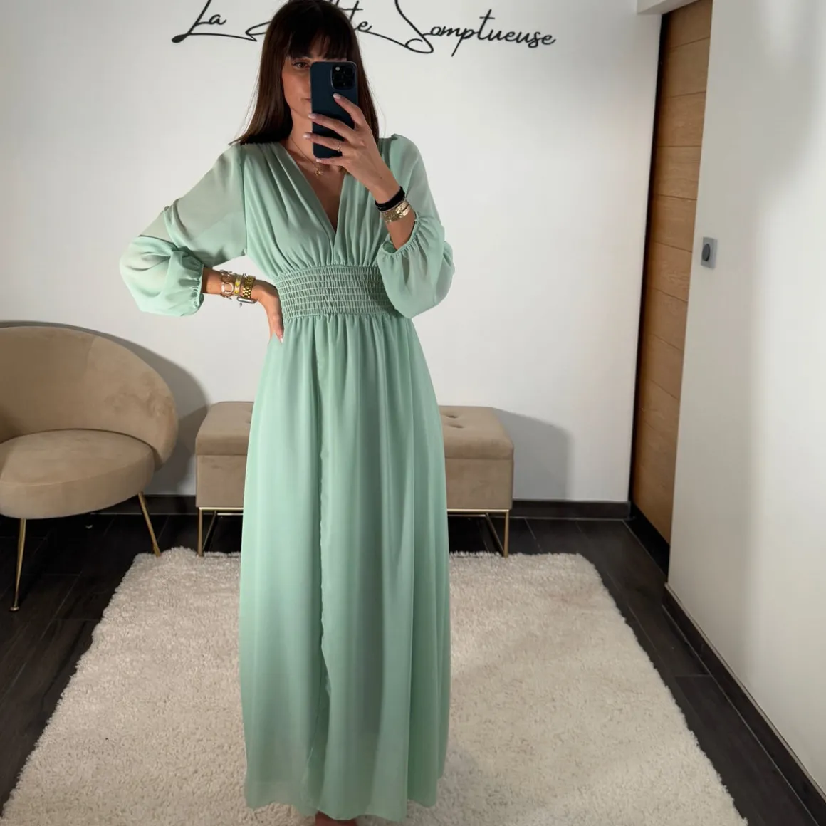ROBE VERT D'EAU FLUIDE MARTA
