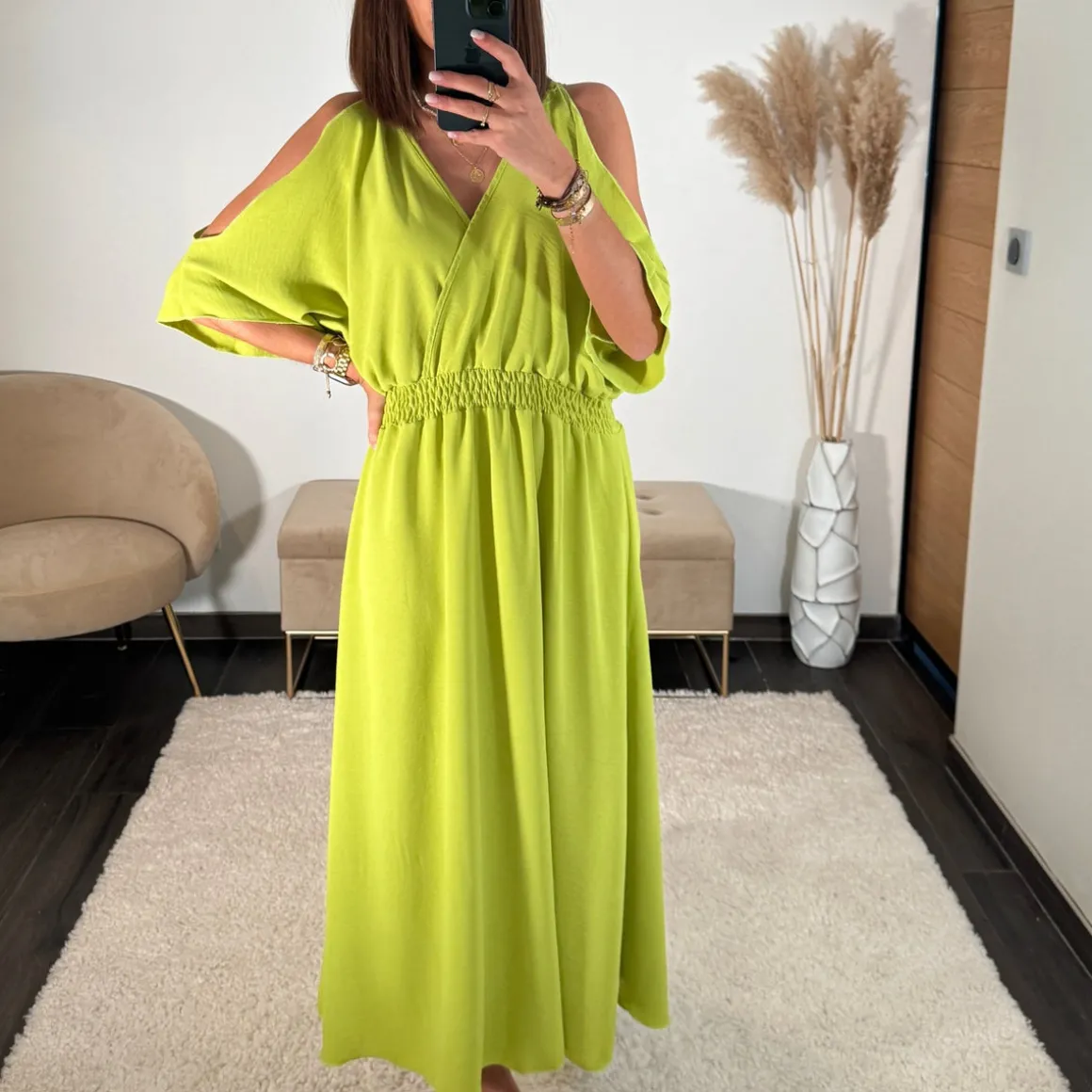 ROBE VERT POMME MELISSA