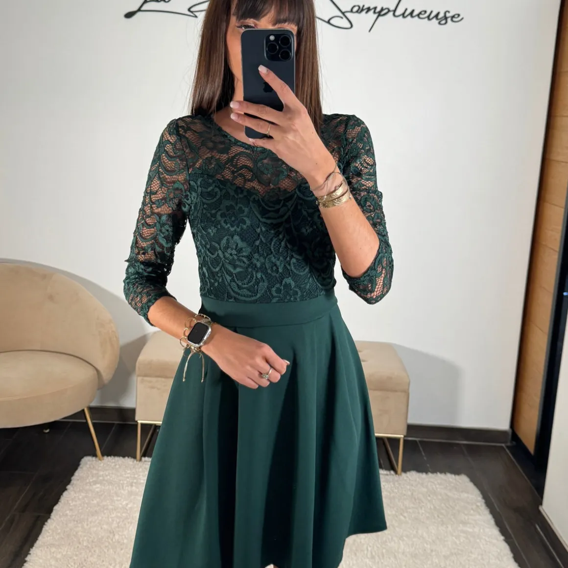 ROBE VERT SAPIN ANGELA