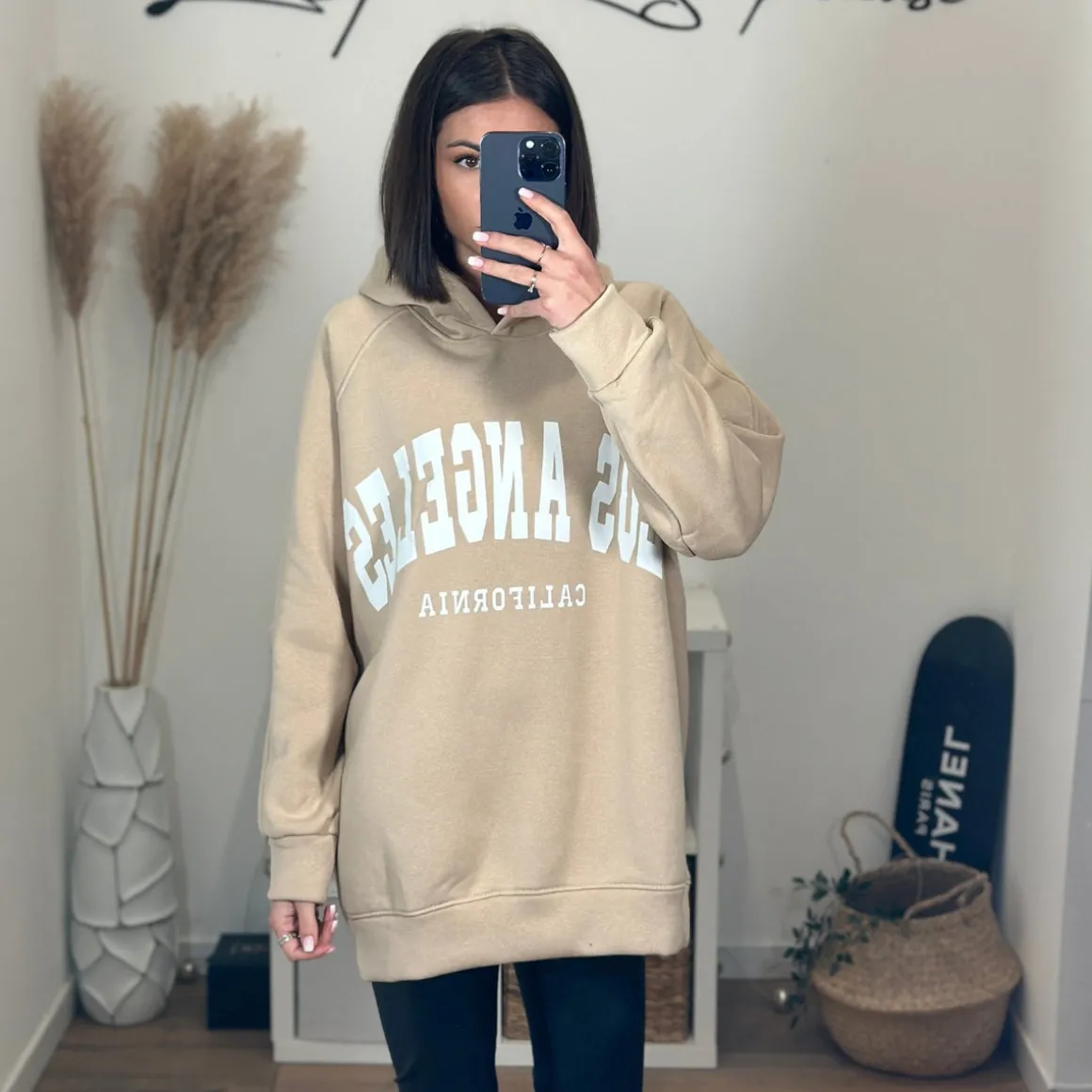 SWEAT A CAPUCHE LOS ANGELES BEIGE