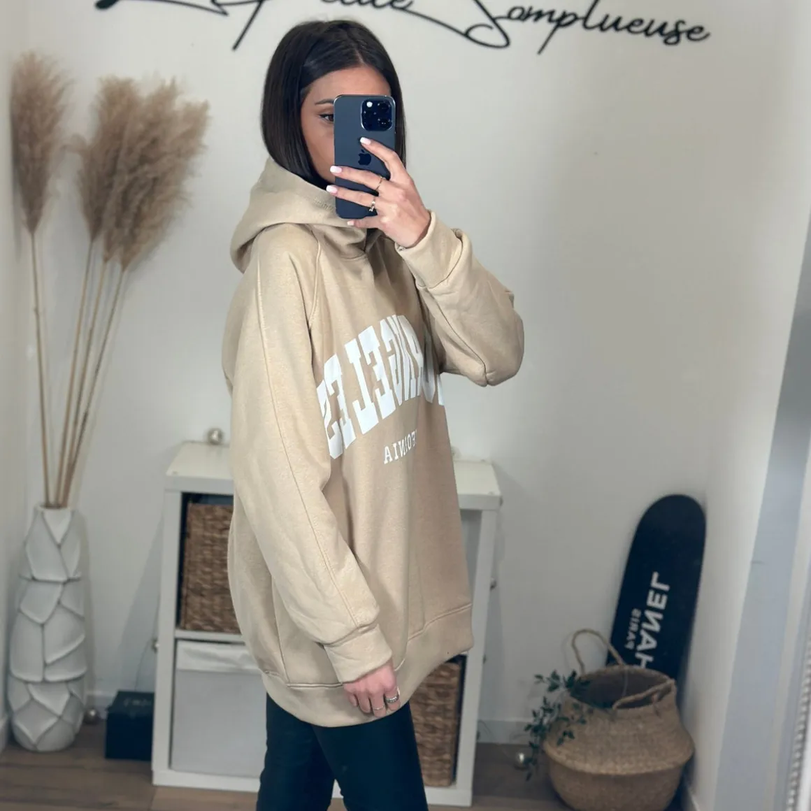 SWEAT A CAPUCHE LOS ANGELES BEIGE