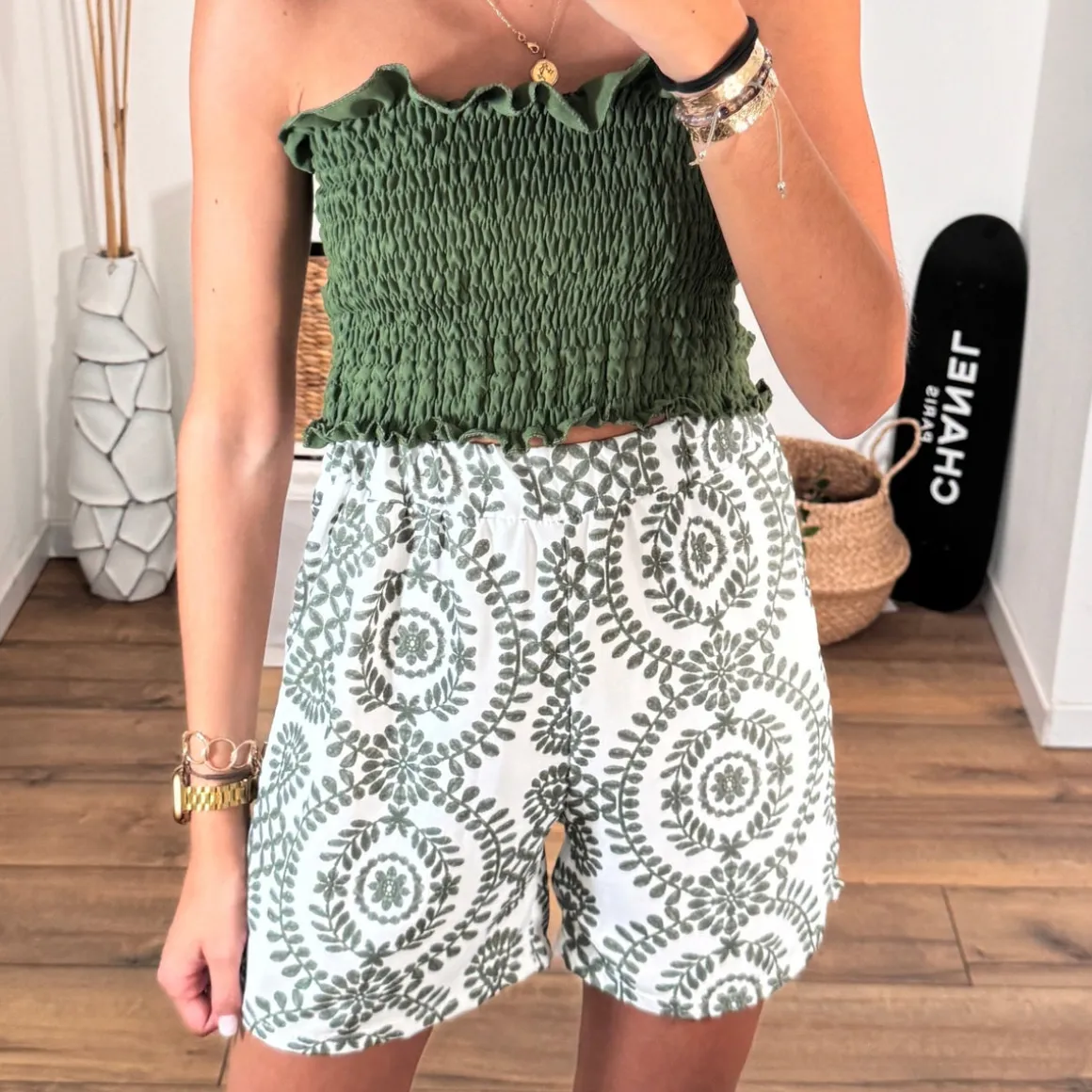 TOP BANDEAU KAKI