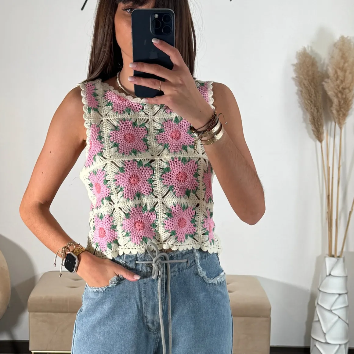 TOP CROCHET FLOWER TINA
