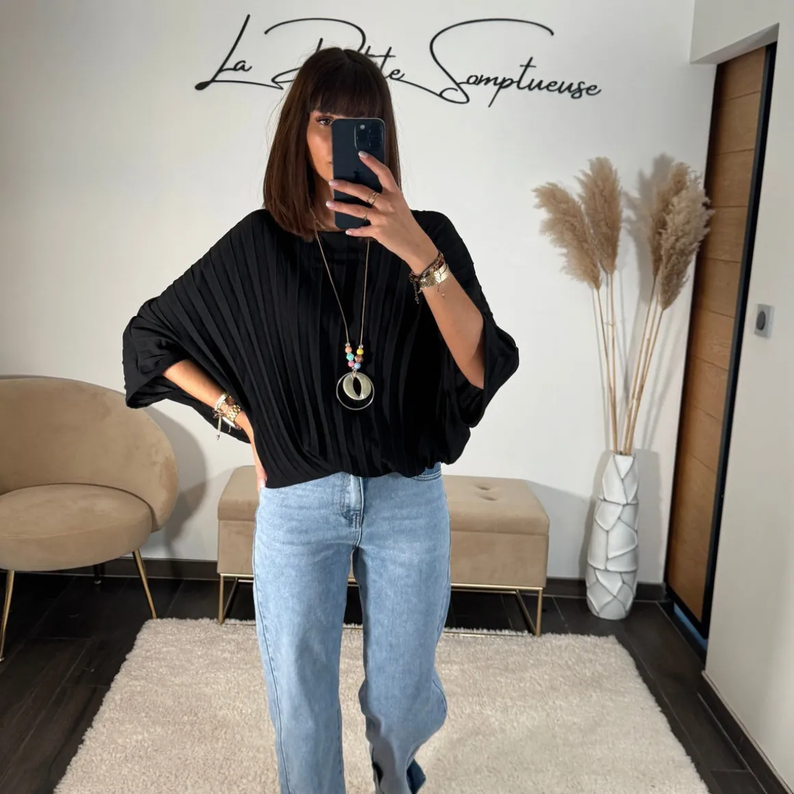 TOP NOIR + COLLIER BAHIO