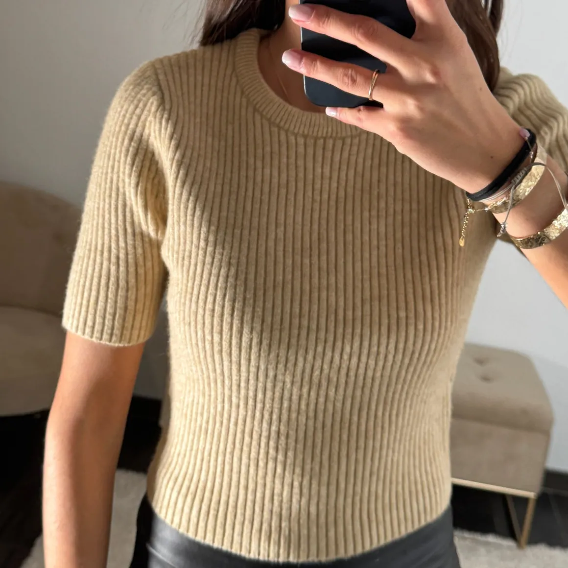 T-SHIRT BEIGE COTELE COSY