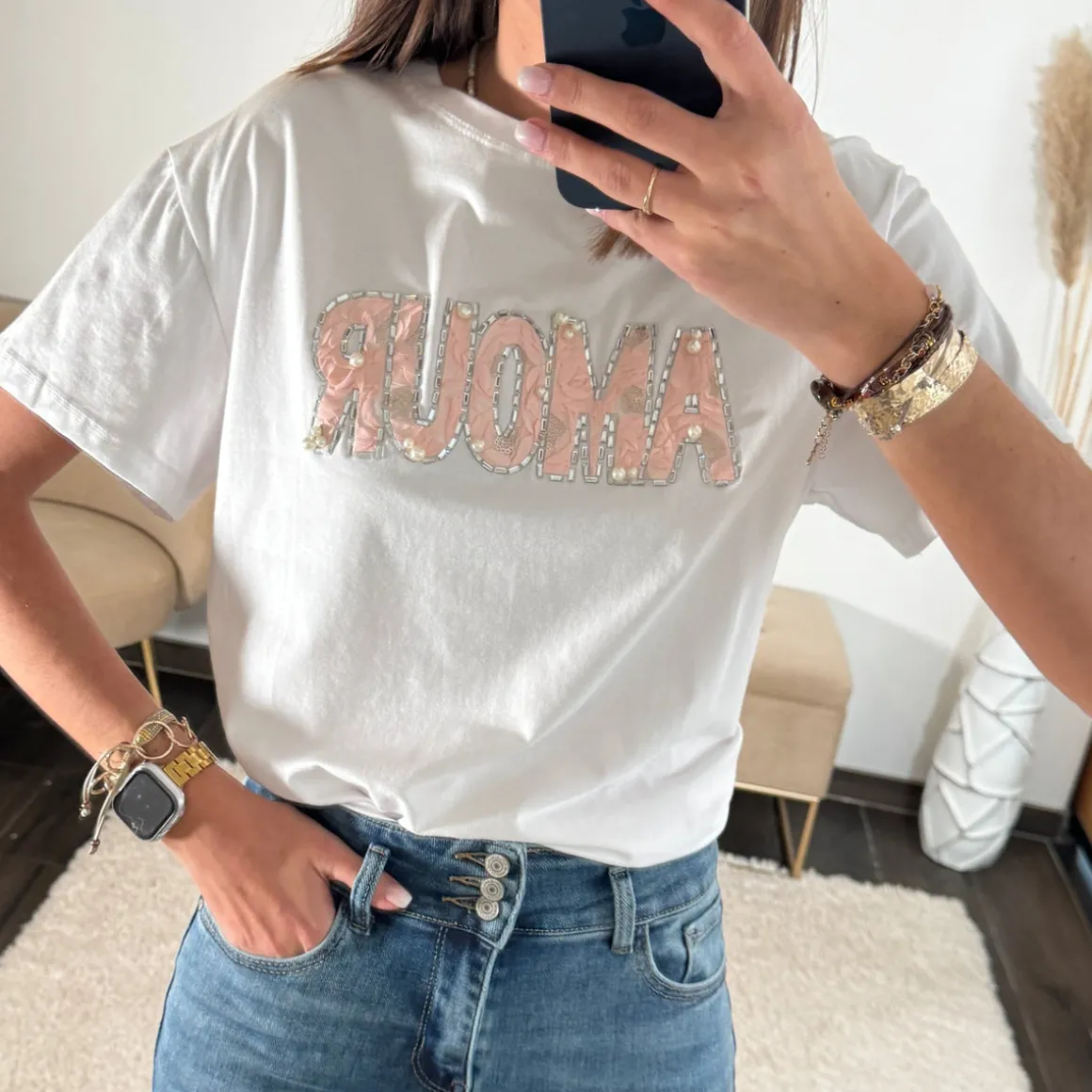 T-SHIRT BLANC AMOUR