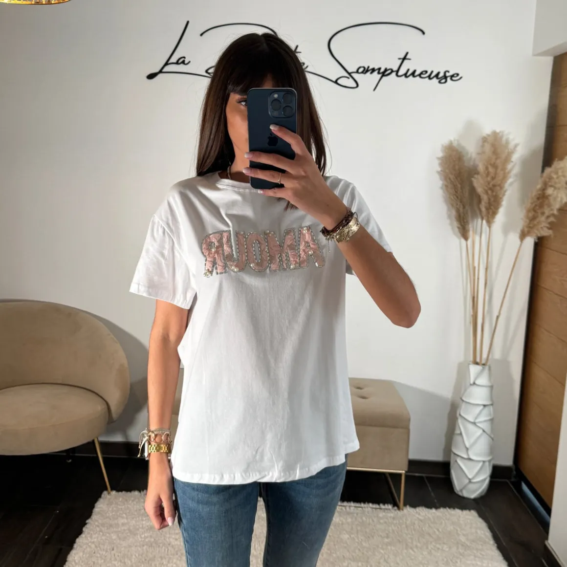 T-SHIRT BLANC AMOUR