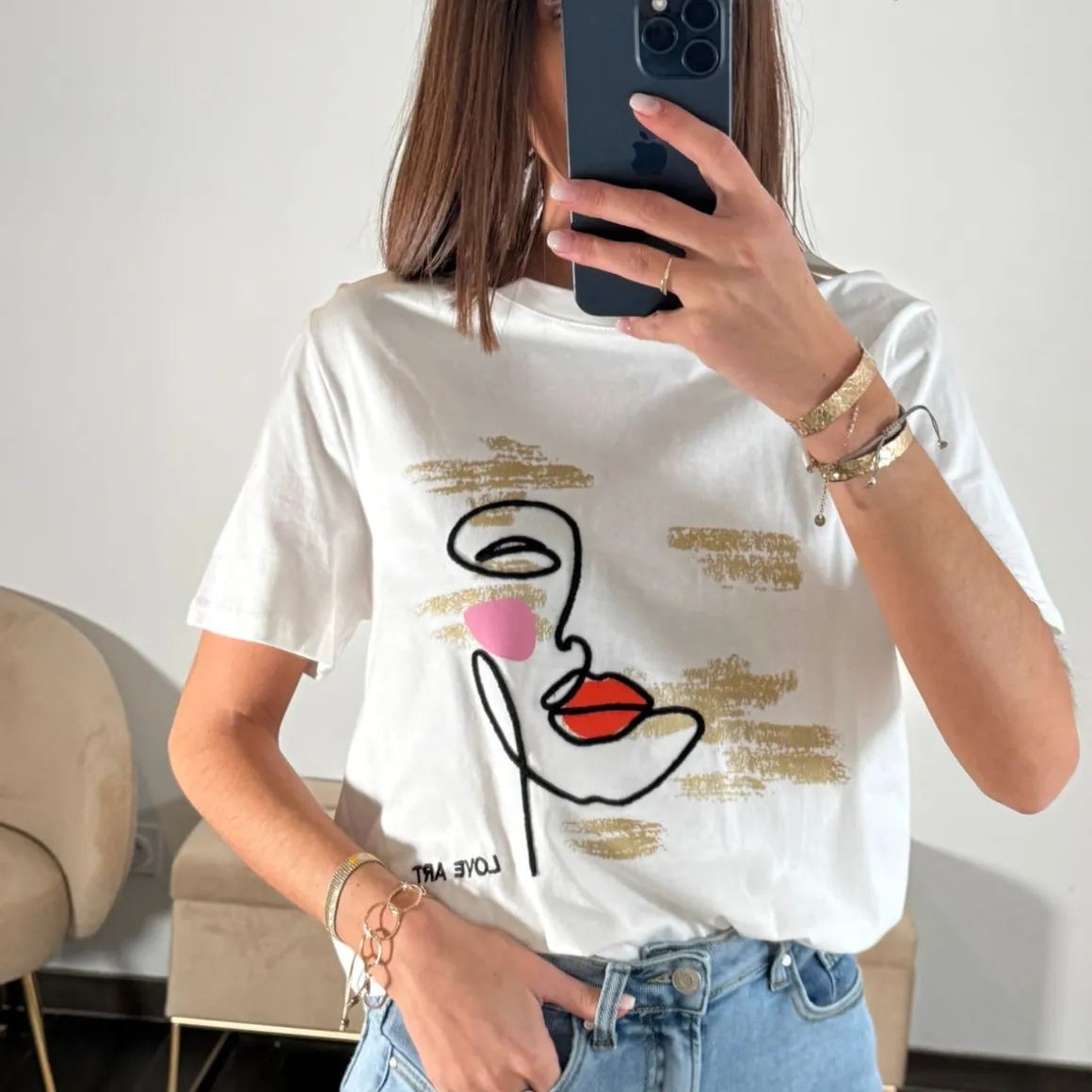 T-SHIRT BLANC PORTRAIT