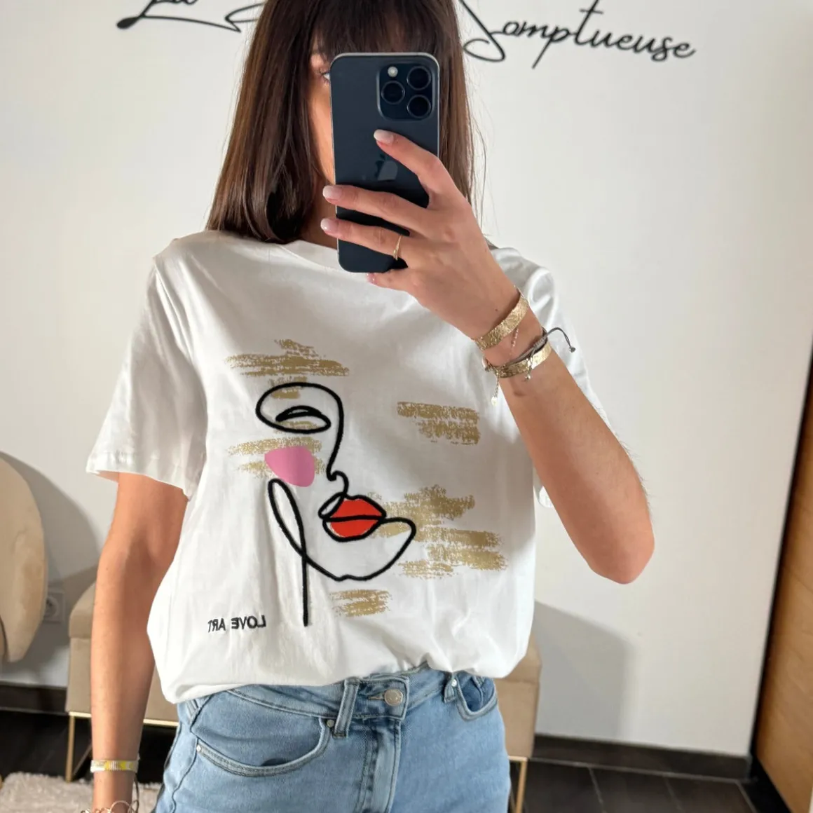 T-SHIRT BLANC PORTRAIT