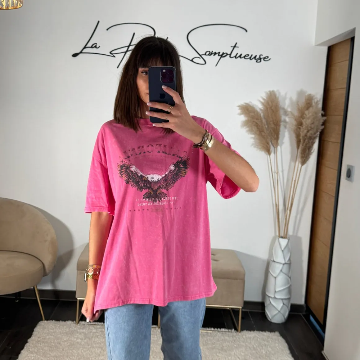 T-SHIRT ROSE CALIFORNIA