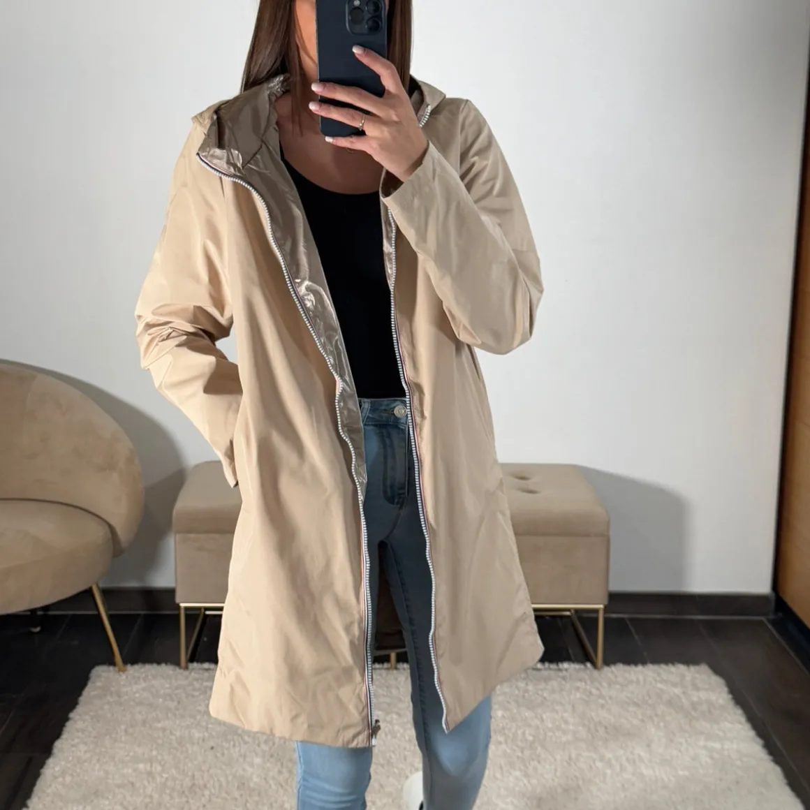VESTE REVERSIBLE IMPERMEABLE BEIGE